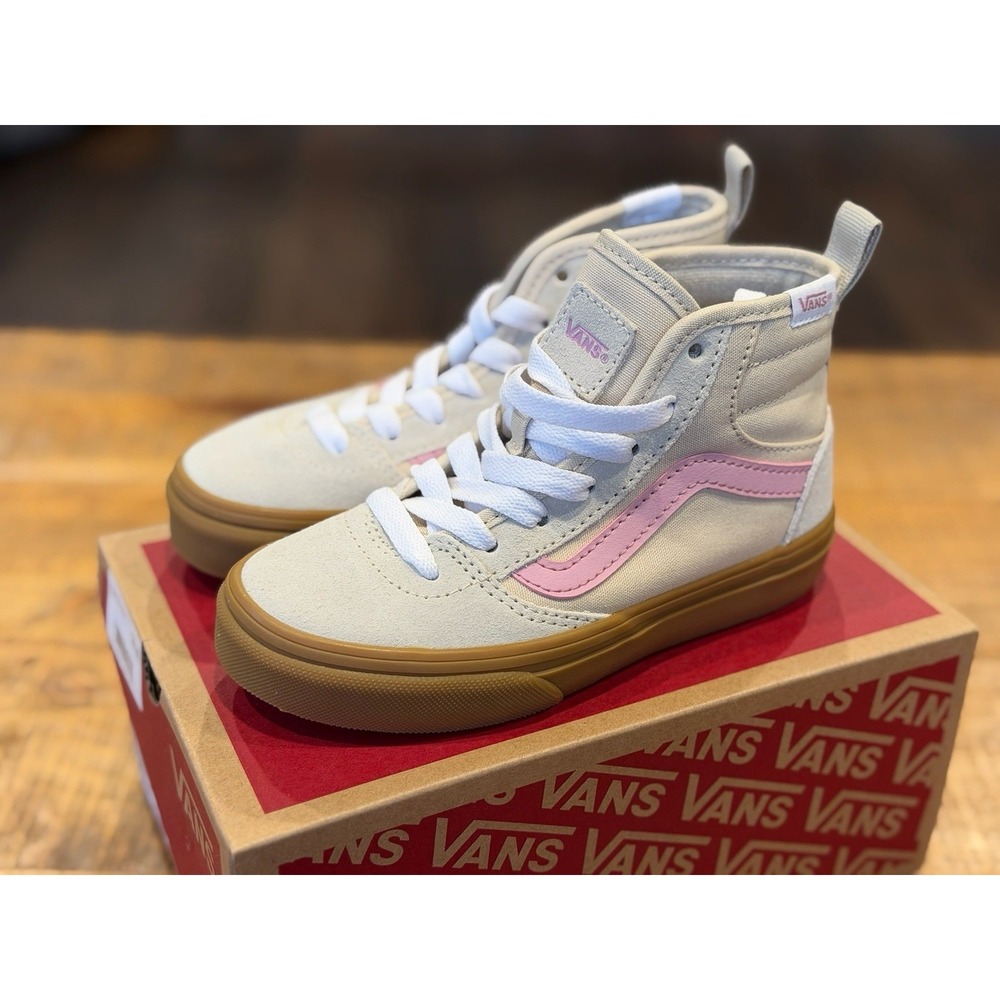 Vans Ashwood Hightop Dean Sneakers Girls 12 Youth Tan Canvas/Suede Tan/Pink